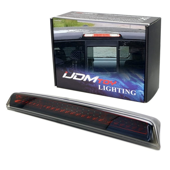 F1 Style Strobe Smoked Lens w/Red Chrome Reflector 48-SMD LED High Mount Third Brake/Clearance Light Assembly For 2004-2015 Nissan Titan