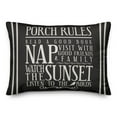 thumbnail image 2 of Creative Products Porch Rules on Black 14x20 Indoor / Outdoor Pillow, 2 of 3