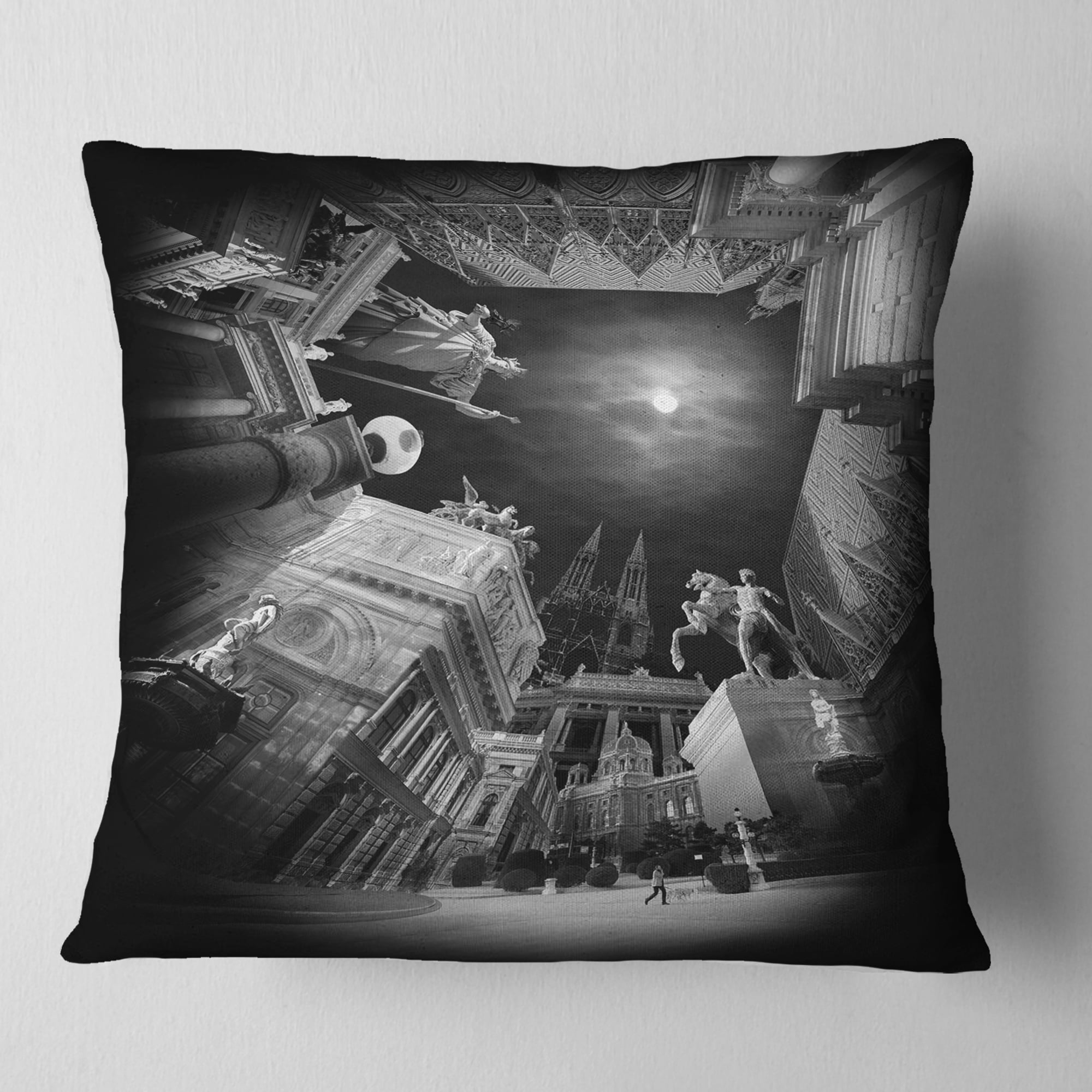 Designart Vienna Top View Collage - Landscape Printed Throw Pillow - 16x16