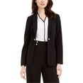 thumbnail image 1 of Calvin Klein Womens Solid One Button Blazer Jacket, Black, Petite, 10P, 1 of 1