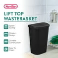 thumbnail image 2 of Sterilite 11.3 Gal Lift Top Kitchen Trash Can Wastebaskets, Black (24 Pack), 2 of 7