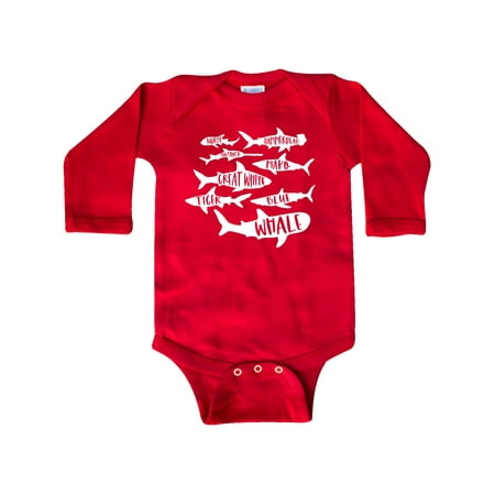 

Inktastic Types of Sharks Gift Baby Boy or Baby Girl Long Sleeve Bodysuit