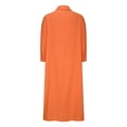 thumbnail image 5 of IROINNID Dress Shirt for Women Strapless V-Neck Shirt Dress Bandage Fold Long Sleeve Causal Color Long Dress Reduced,Orange, 5 of 6