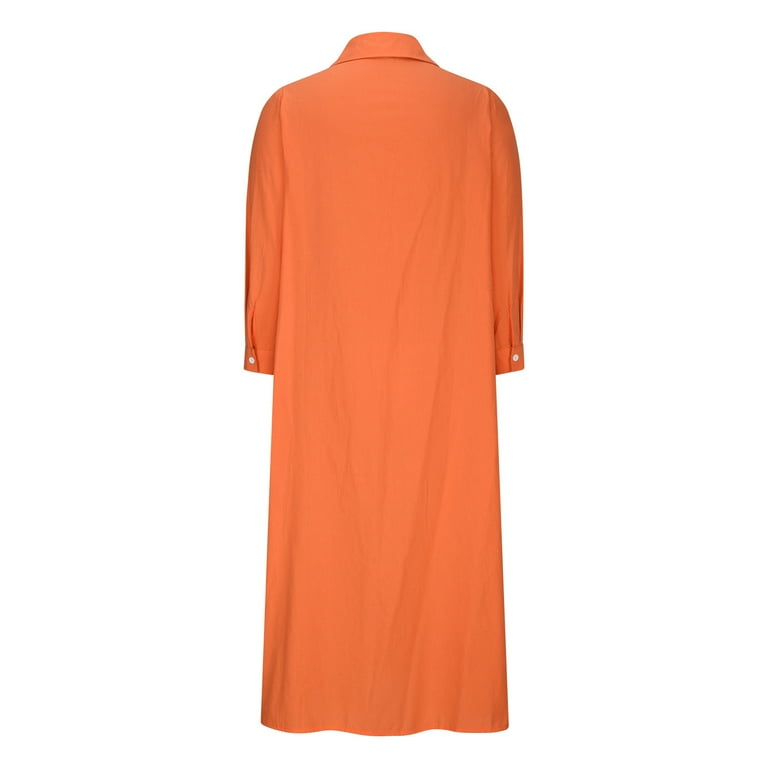 Lovskoo Women's V-Neck Button Down Shirt Dress Boyfriend