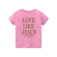 thumbnail image 4 of CCRFTGI Love Like Jesus Cute Shirts for Kids Girls Boys Size 7-8 Summer Short Sleeve Letter Tee Tops Casual Loose Comdy Girls Clothes Crew Neck Shirts Pink 1-2 Years, 4 of 6