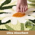 thumbnail image 5 of PABUBE Monstera Leaf Bathroom Rug, 17"x29", Cute Green Plush Bath Mat, Fluffy Soft & Absorbent, Non-Slip and Machine Washable Bath Rug for Bathroom Floor, 5 of 10