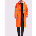 thumbnail image 5 of Raincoat Waterproof Men's Long Rain Jacket Lightweight Rainwear Reflective Reusable with Hood orange（size 3XL）, 5 of 5