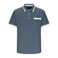 thumbnail image 5 of Men's Polos Short Sleeve WIth Pocket Fashion Comfy Solid Short Sleeve Turndown Collar Regular Casual Shirt, 5 of 6