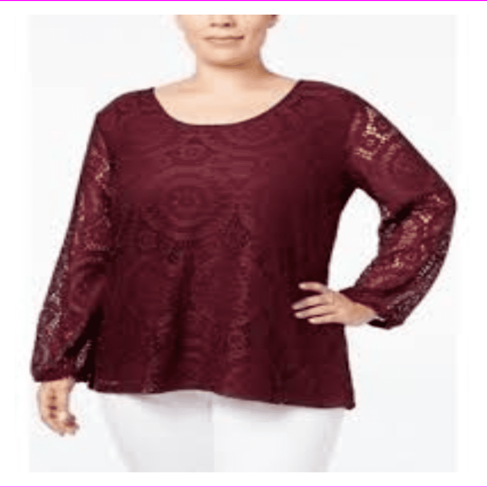 burgundy lace top plus size