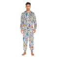thumbnail image 3 of FORMRS Onesies Pajama for Adults Unisex Hoodie Winter Jumpsuit One Piece Sleepwear, Sizes S-2XL, Doodle Pattern, 3 of 7