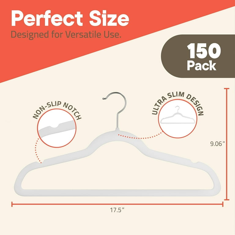 MIZGI Premium fluwelen hangers pakket 60 stuks Heavy Duty - antislip Slimline - Fluwelen pak hangers ivoor - gouden haken, ruimtebesparende kledinghangers (DK-ke-98