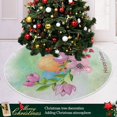 thumbnail image 6 of FMSHPON Easter Flower Watercolor Xmas Christmas Tree Skirt Stand Mat for Holiday Party Decoration Indoor Outdoor 48 inches, 6 of 6