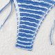 thumbnail image 4 of Trajes de baño Amzcrzy Tankini para mujer, trajes de baño, trajes de baño, bikini con control de abdomen, bikini de moda cómodo, traje de baño de color liso para mujer, conjuntos de bikinis azul, M, 4 of 7