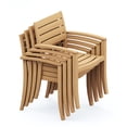 thumbnail image 2 of 7-Piece Teak Dining Set: 71" Rectangle Table + 6 Travota Stacking Arm Chairs, 2 of 8