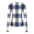 thumbnail image 5 of Women Blouses Crew Neck Solid Colors,Block Colors,Check Patterns,Stripes,Prints Long Sleeve Blouse Fashion Round Neck Casual Block Color T Shirts Pullover Daily Home Clothing Vacation,Shirt for Women, 5 of 7