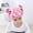 pink, variant on Double-layer Children Cartoon Waterproof Shower Cap Cute Baby Bath Cap