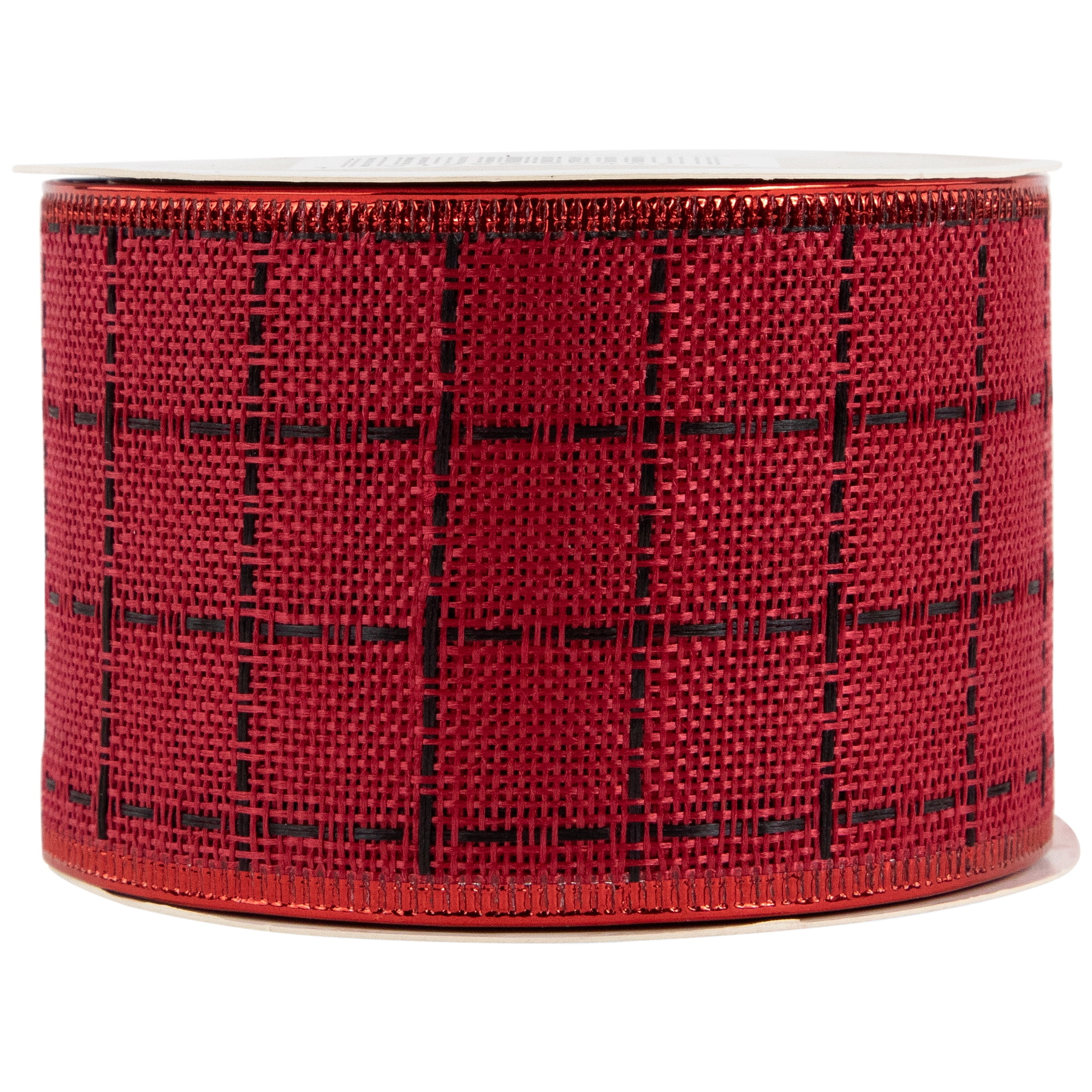 Northlight Red Square Wired Craft Christmas Ribbon 2.5" x 10 Yards
