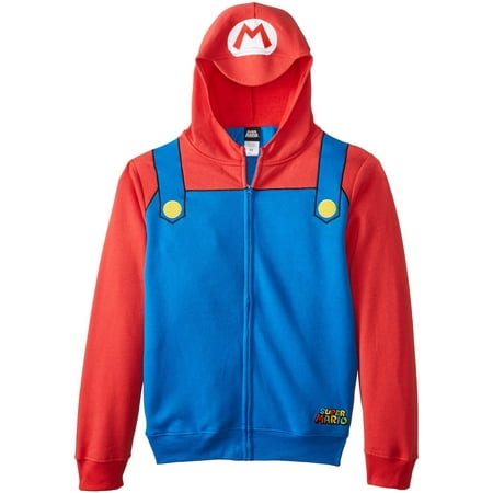 Nintendo Mario Brothers Bill Red Zip-Up Adult Costume Hoodie