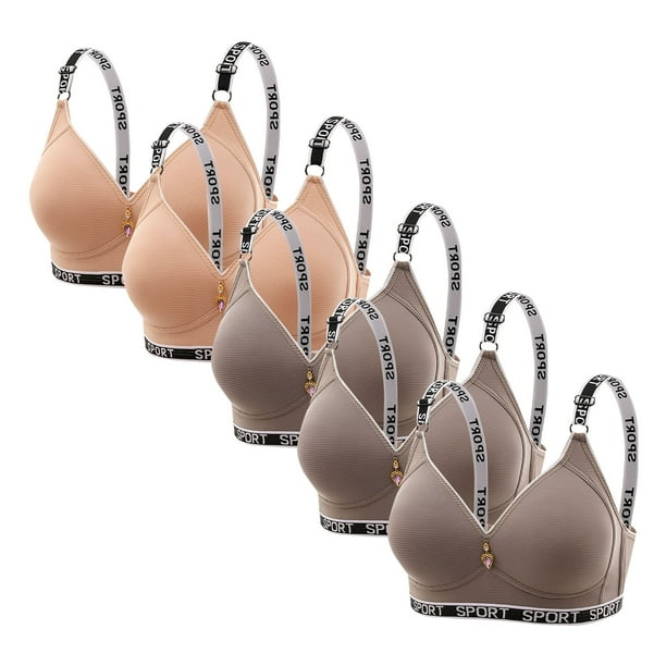 5 piezas de ropa interior de maternidad para dormir de color sólido para mujer, sin ropa interior, sujetador de uso diario para mujer, sujetador de nailon para mujer