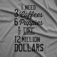 thumbnail image 2 of 3 Coffees 6 Puppies 12 Mil Dollars Relaxed T-Shirt Tee - Women - Deep Heather Grey - XX-Large, 2 of 3