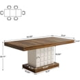 thumbnail image 2 of Tribesigns 63'' Dining Table for 4-6, Farmhouse Wooden Dinner Table with Geometric Relief, 2 of 7