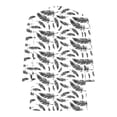 thumbnail image 4 of Penkiiy Hauts à Manches 3/4 pour Femmes Imprimé Plumes Col en V Manches Roulables Pull Automne S Gris, 4 of 5