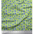 thumbnail image 1 of Soimoi Green Rayon Fabric Alphabet Text Decor Fabric Printed Yard 42 Inch Wide, 1 of 3