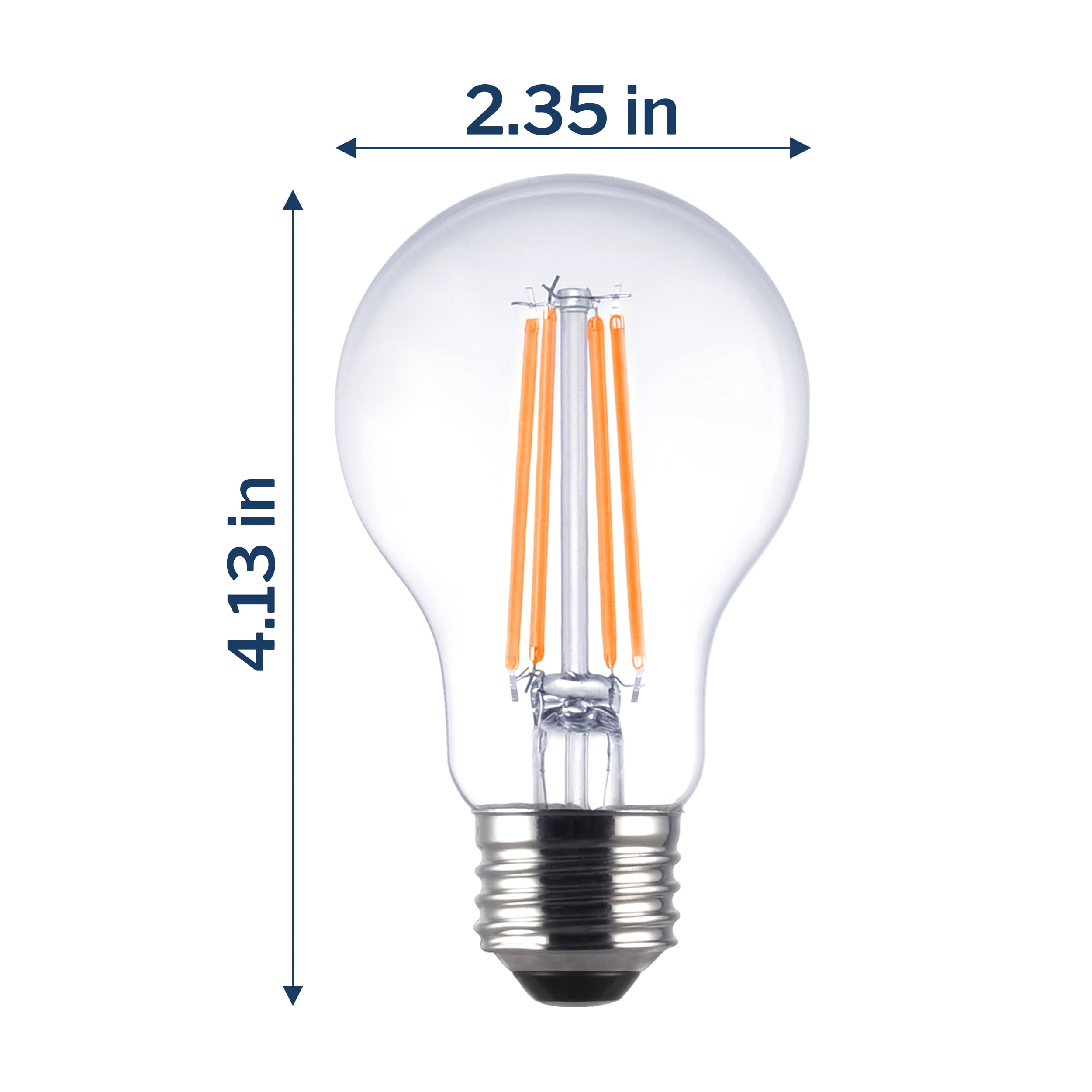 Great Value LED Orange Color Light Bulb, 7.5 Watts A19 Lamp E26 Medium Base, Non-dimmable, 2-Pack