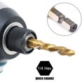 thumbnail image 4 of 6 Packs Tige Hexagonale Enduite de Titane Ensemble de Perceuse pour Évier Filetage HSS Combinaison Métrique Perceuse, M3-M10, 4 of 7