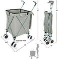 thumbnail image 5 of Wellmax WM99100 Series Folding Shopping Cart with Wheels, Grocery Cart with Removable Canvas with Cover, Lightweight Utility Cart for Groceries and Laundry - Holds up to 120 lbs Gray, 5 of 6