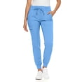 thumbnail image 4 of MediChic Women’s Premium Scrub Set – V-Neck Notch Scrub Top & 6-Pocket Jogger Scrub Pants, 4-Way Stretch, Medical Uniform Ceil XS, 4 of 5