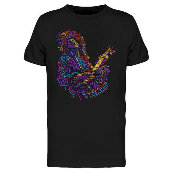 Musician With A Guitar Design T-Shirt Men -Image by Shutterstock, Male 3X-Large