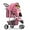 Hot Pink Polka Dots, variant on VibrantEcho 3-Wheel Pet Stroller, Foldable Travel Jogger for Small & Medium Dogs & Cats, Lightweight Carrier with Breathable Mesh Cover, Cup Holder & Storage Basket.Plaid