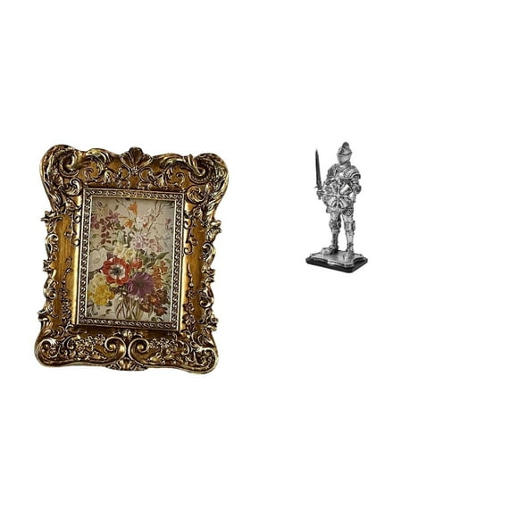 Marco de fotos,Marco de fotos retro Marco de fotos de mesa vintage,Marco de fotos adornado para colgar en la pared,decoración del hogar,Figura de escritorio,Estatua de