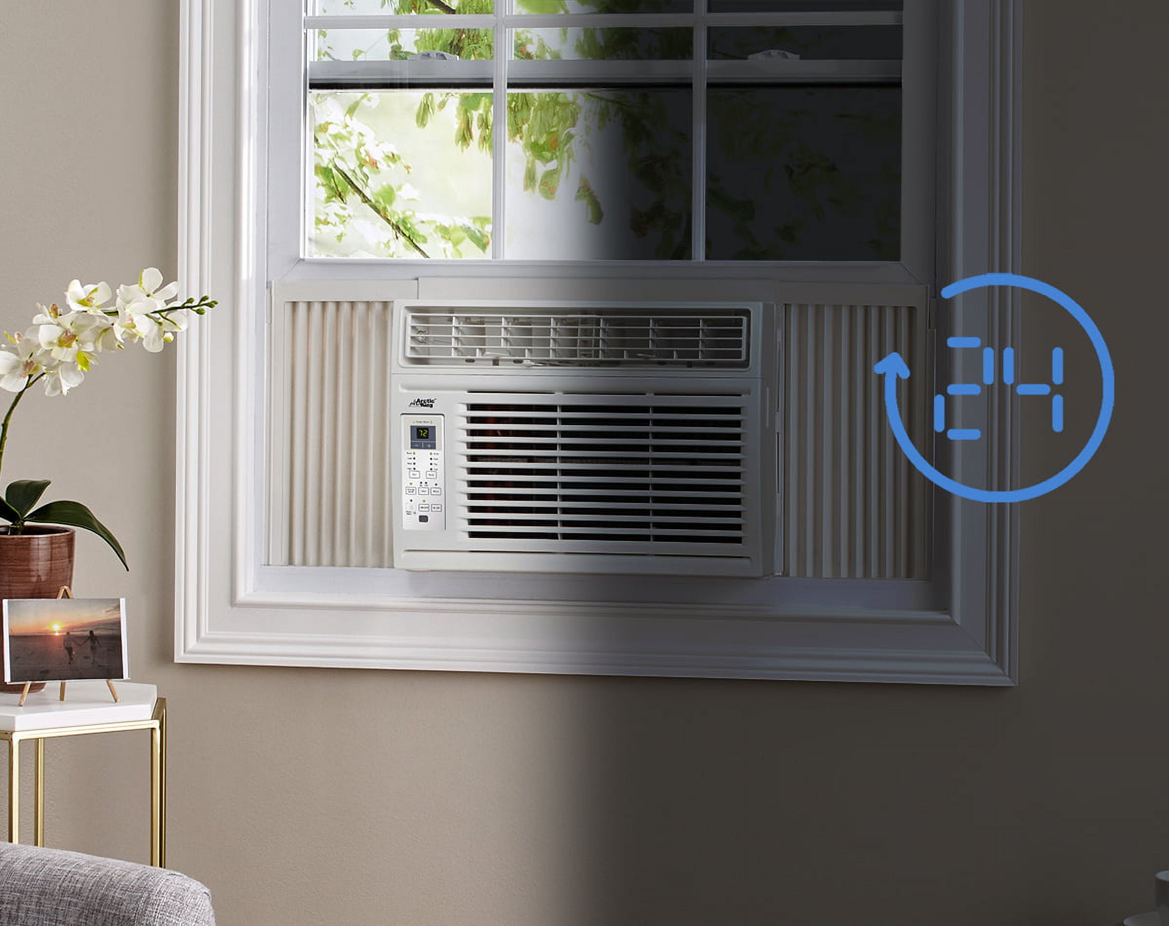 Arctic King 8000 BTU Window Air Conditioner with Remote Control for Medium Size Rooms, Black
