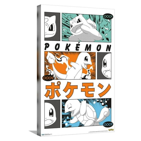 Pokémon - Trio Anime Canvas Wall Poster, 14.725" x 22.375"