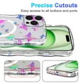 thumbnail image 2 of Magnetic Case for iPhone 15 Pro Max Support Wireless Charging, Floral Stars Butterfly Pattern Print Design Rugged Shockproof Cover for Women Girls, Flower Protective Phone Case Cover, Butterfly, 2 of 7