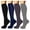 Blue, variant on Black Womens Compression Socks 4 Pairs Support For Running And Cycling Outdoor Warm Stockings Athletic Footwear Muscle Recovery Socks