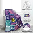 thumbnail image 4 of 16th Birthday Gifts for Girls, Sweet 16 Blanket Birthday Gifts for 16 Year Old Girls, 16 Year Old Girl Gifts for Daughter Sister Niece Teenager, Happy 16th Blanket 16th Birthday Presents, 60x50 Inch, 4 of 6