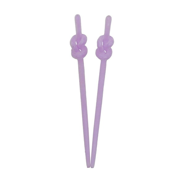 Motique Accessories Velvety Hair Sticks with Knot, One Size Fits for All Adults - Purple
