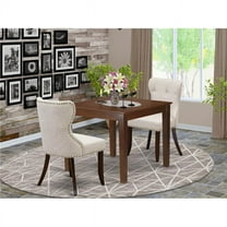 Oxford Dining Room Table Set - Mahogany & Doeskin, Set of 2