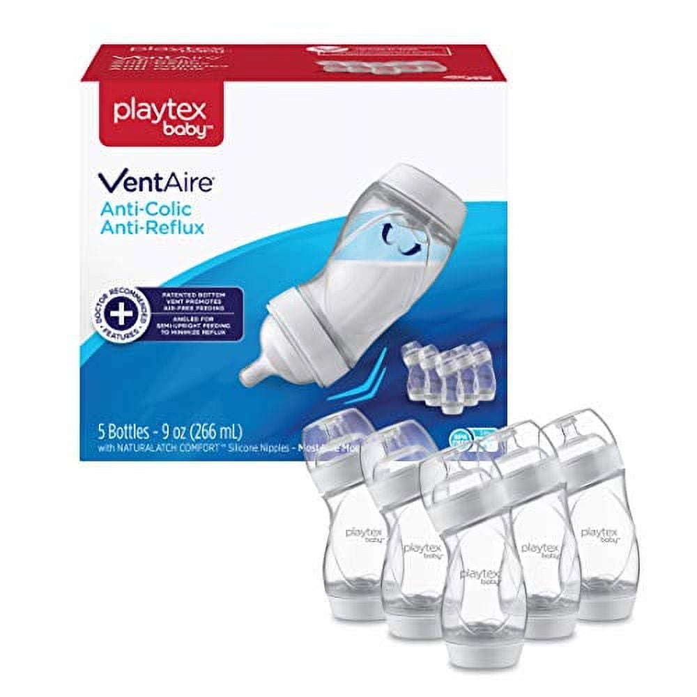 Playtex Baby VentAire Complete Tummy Comfort Baby Bottle, 9 Oz, 5 Pk
