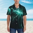 thumbnail image 4 of Lsque Green Lightning Flash pattern Hawaiian Shirt for Men, Unisex Summer Beach Casual Short Sleeve Button Down Shirts-Medium, 4 of 9