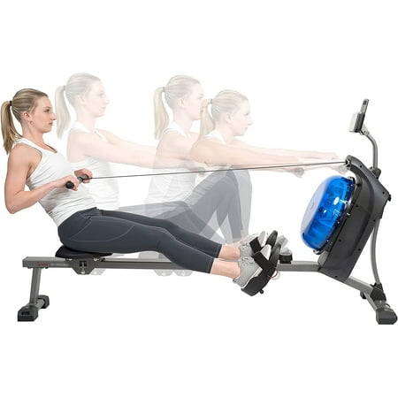 Sunny Health & Fitness Hydro+ Dual Resistance Magnetic Water Rowing Machine - SF-RW5809