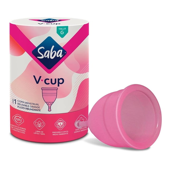 Copa menstrual Saba v-cup reusable grande flujo abundante 1 pza