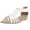 White, variant on Charter Club Womens Ginifur 2 Faux Leather Metallic Wedge Sandals