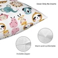 thumbnail image 3 of Pofeuu Cartoon Animals Print Double-sided plush pillowcase Square Throw Pillow Covers Pillows Cover for Living Room Bedroom Sofa Couch Cushion Cover（No pillow core）-16"x16", 3 of 7