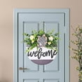 thumbnail image 2 of tredstone Round Wood Welcome Sign artificial Porch Hanging Front Door Home Festival Decors Style 1, 2 of 8