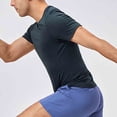thumbnail image 6 of SCSAlgin Man Solid Color Breathable Sports Running Fitness Training Short Sleeve Round-Neck Top T-shirt, 6 of 6