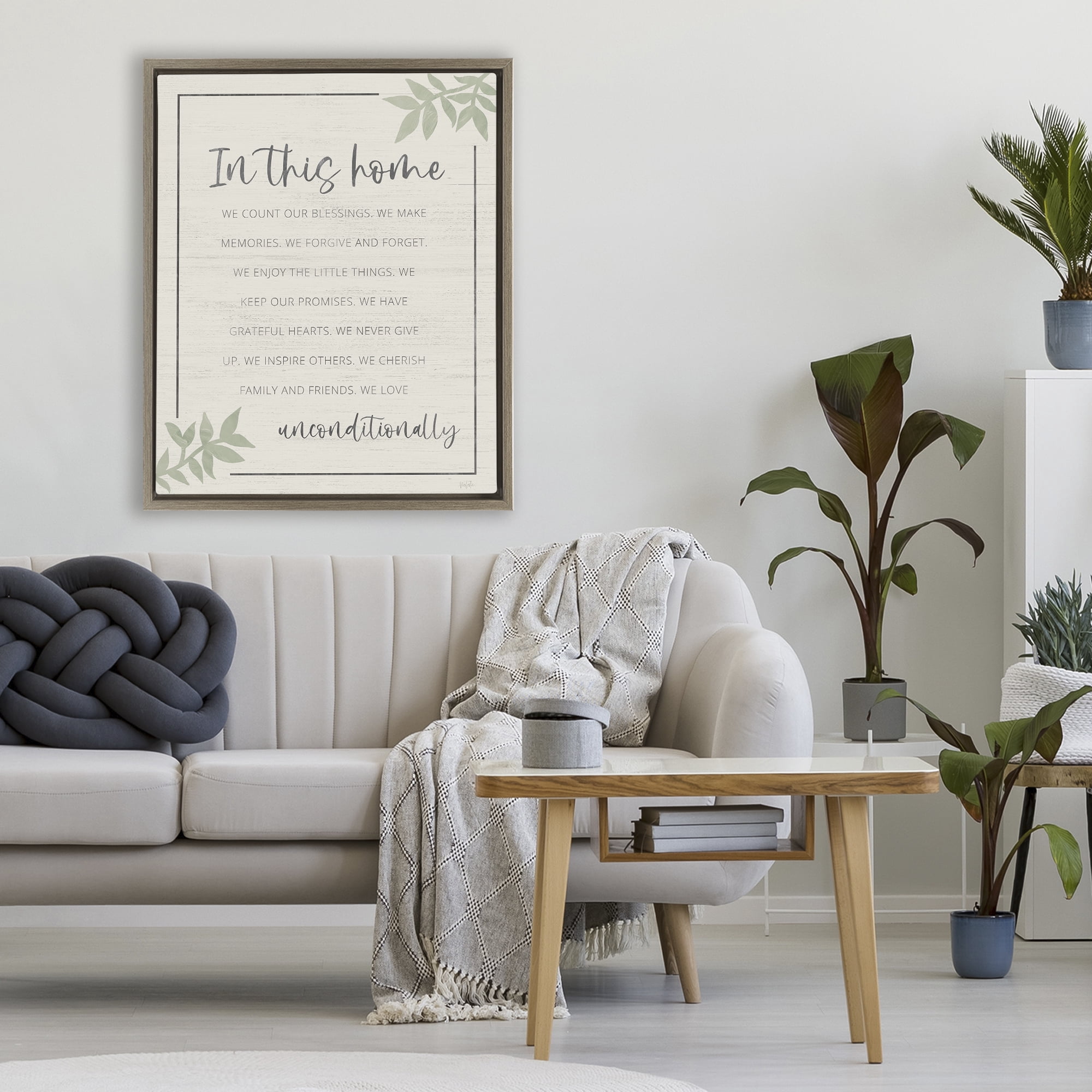 Stupell Industries We Love Unconditionally Brown Framed Floater Canvas Wall Art, design by Natalie Carpentieri